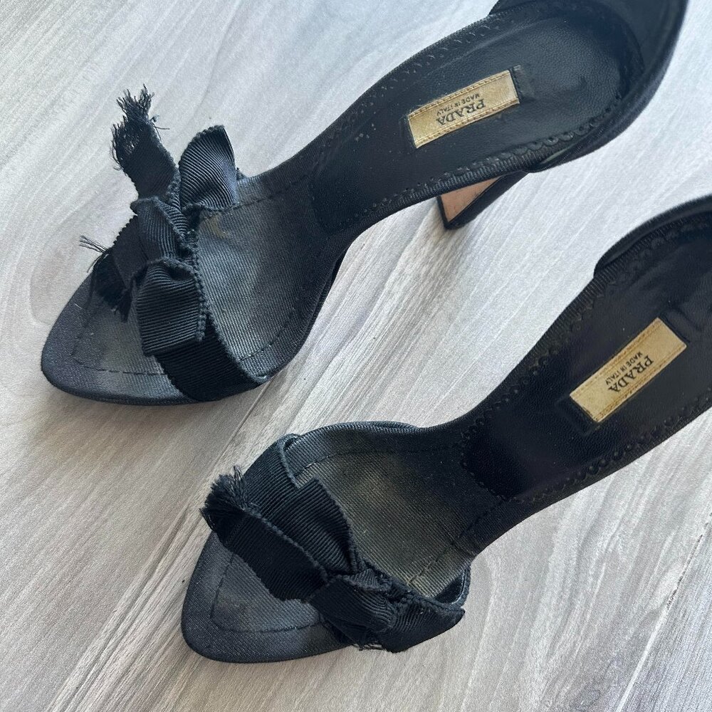 Prada Denim High Heel Sandals